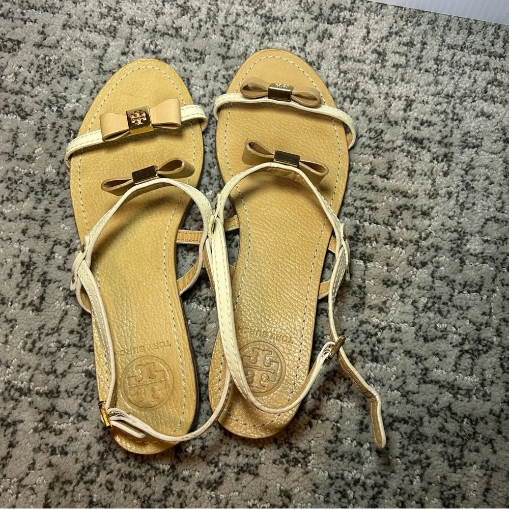 Tory Burch Brown Kailey Patent Leather Strappy Sandals Size 8